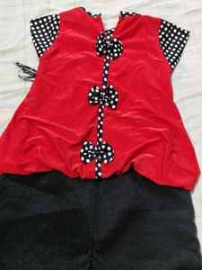 Girls Red and Black Party Dress