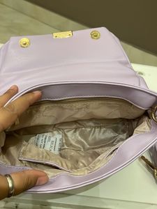 Lilac Puffy Top Handle Bag