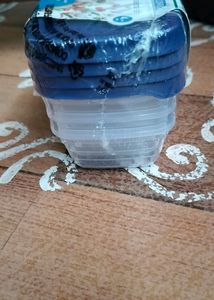 4 Piece Kitchen Container Set. Useful To Store Pickles Or Spices. Blue Color. 150 Ml Capacity