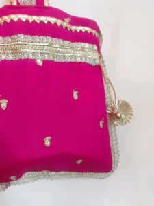 Pink Ethnic wedding Potli bag