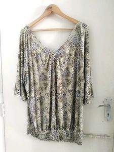 Animal Print V-Neck Top