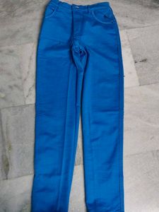 Blue Colour Stright Fit Pant