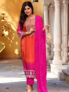 Pink & Orange Kurta Set