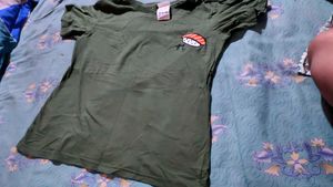 Olive Green Casual T-Shirt