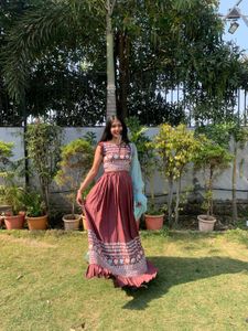 Lengha With Thread Embroidery