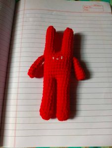 Red Knitted Bunny Plush