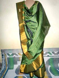 Olive Green Saree
