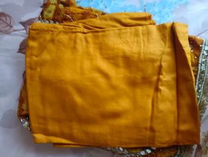 Embellished Orange Sari
