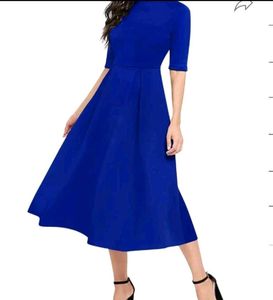 Elegant Blue Midi Dress