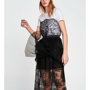 Zara Layered Dress With Lace Trims
