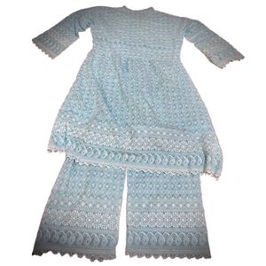 Elegant Blue Kurta Palazzo Set