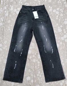 Painted Wide Leg Jeans