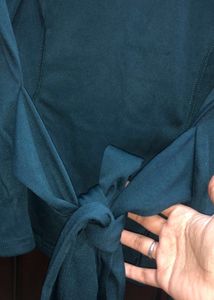 Emerald Green  Wrap / Clinched waist Top With Bow
