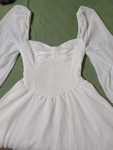 White Flowy Mini Dress