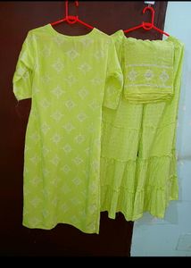 Green All Over Suit For Girls/all Over Suit With Full Duptta/green Shrara Suit For Ladies