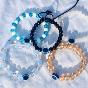 New Handmade Set Of 5 Evil Eye Bead Bracelets