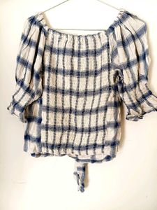 Plaid Off-Shoulder Top