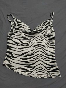 Zebra Print Darted Cami Top