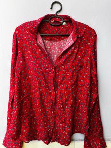 Lee Cooper shirt – cherry red, floral & comfy!