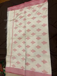 🆕 Linen Ivory Shimmery Saree