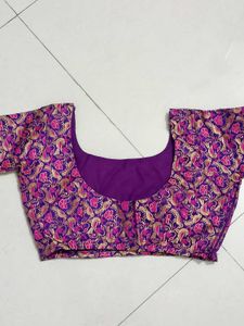Floral Brocade Saree Blouse