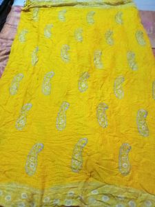 Yellow Bandhani Saree