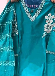 Elegant Red Embroidered Kurta Set