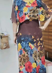 Beautiful Ponchu Style Long Gown 🤗