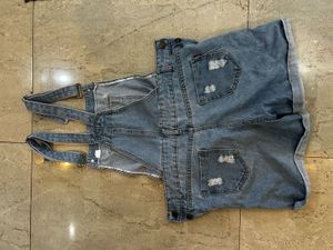 Denim Overall Dungaree Shorts