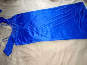 Royal Blue Satin Pajama Set