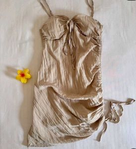 Elegant Beige Mini Dress