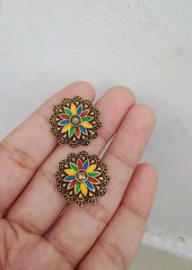 Colorful Flower Stud Earrings