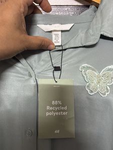 H&amp;M Oversized Butterfly Detail Shirt