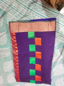 Purple saree without blouse