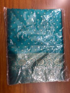 Elegant Teal Saree - cyan sarees new