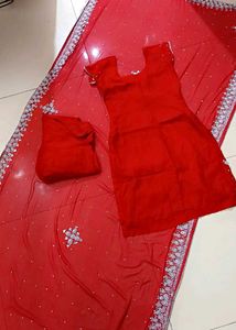 Pearls And Diamond Stone Heavy Dupatta Set