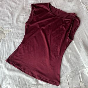 Savana Knotted Tank Top , Burgundy