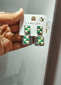 Checkered Dangle Earrings