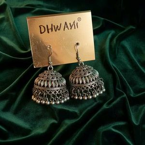Oxidized Jhumka Earrings