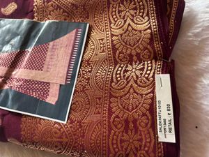 Elegant Maroon Banarasi Saree