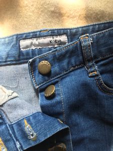 Denim Button-Front Skirt