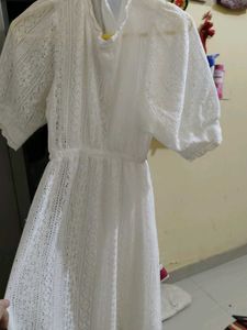 Women White Western Dress
