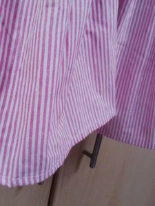 Pink Striped Puff Sleeve Top