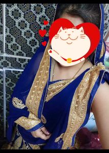 Elegant Blue & Gold Saree