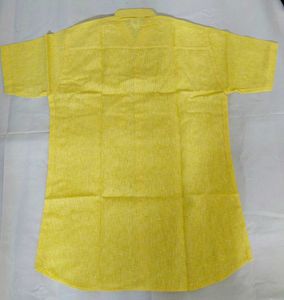 Yellow Linen Short Sleeve Shirt