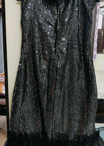 Sequin Party Dress with Ruffle Trim