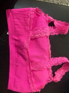 Ribbed pink bralette