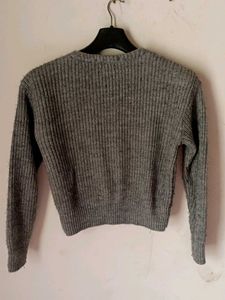 Gray Knit Cardigan