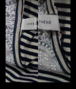 Striped Top with Lace Collar