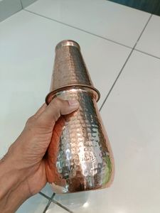 Patanjali Pure Copper Bottle With Glass